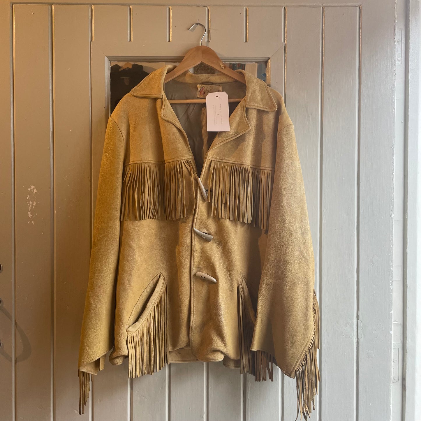 1950s Beige Wester Tassel Leather Jacket