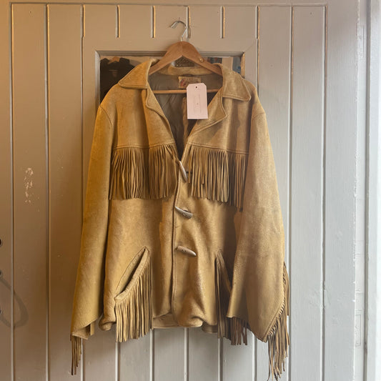 1950s Beige Wester Tassel Leather Jacket