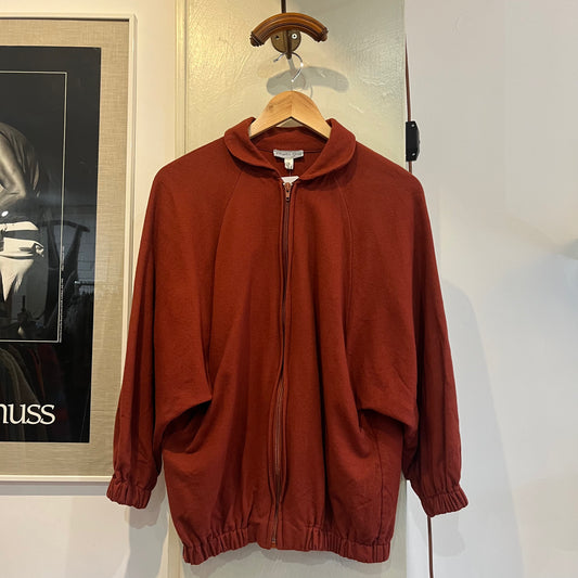 1970s Maroon Wool 'Charles Gray' Zip Up Jacket