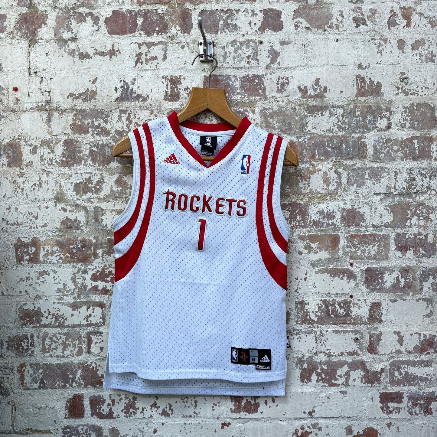 White Adidas Rockets Basketball Jersey Vest Top