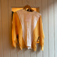 1980s White and Yellow Linen Button Blouse