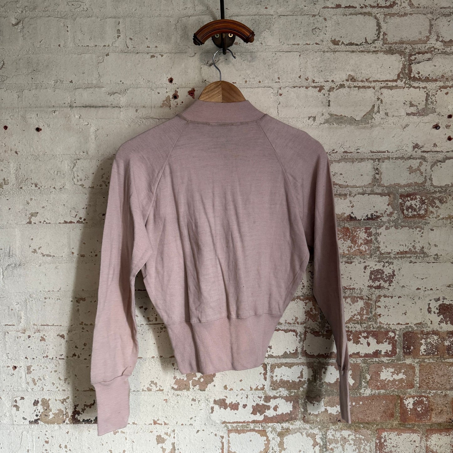 1950s Beige Wool Knitted Cardigan Jumper