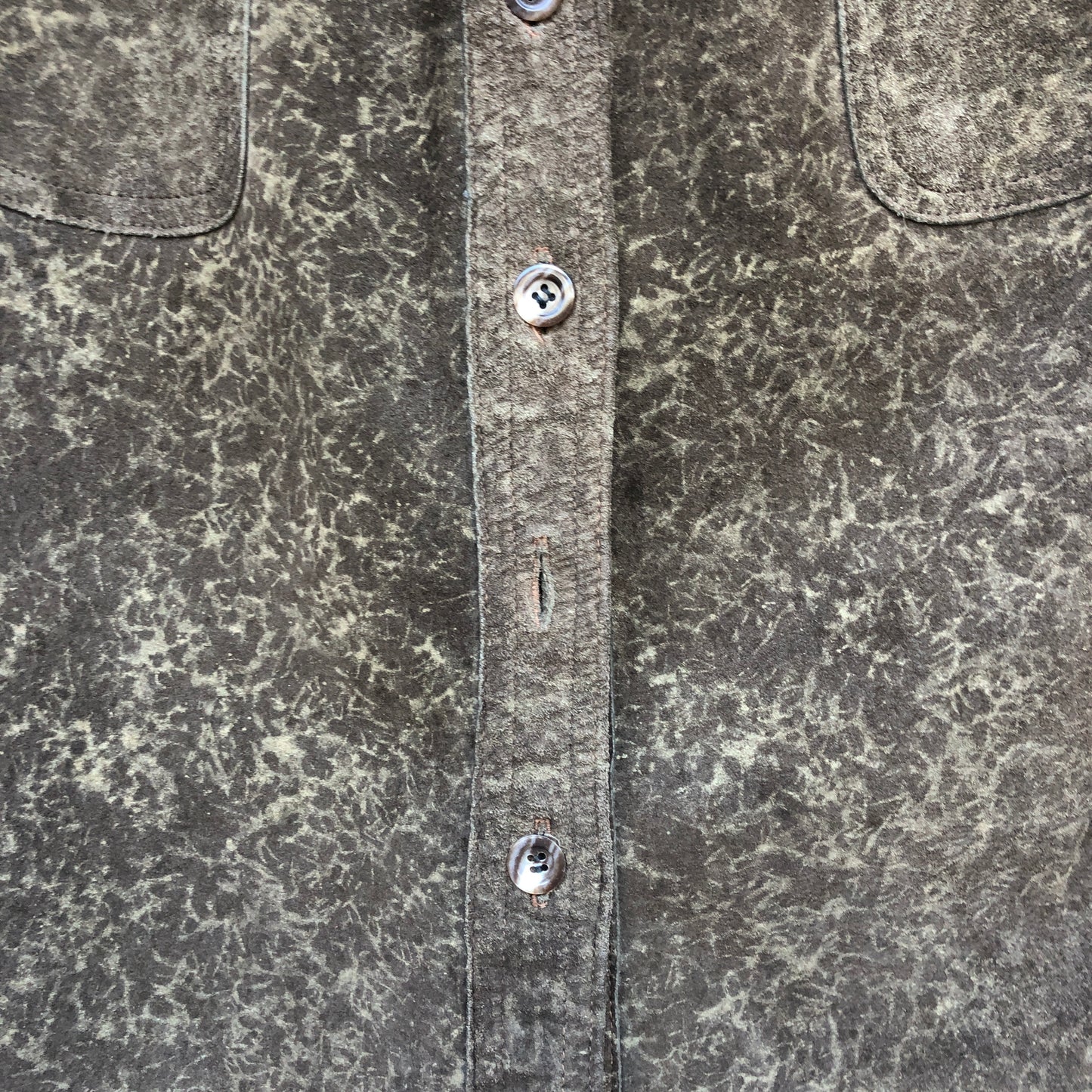 1970s Brown Patterned Suede Shirt Jacket