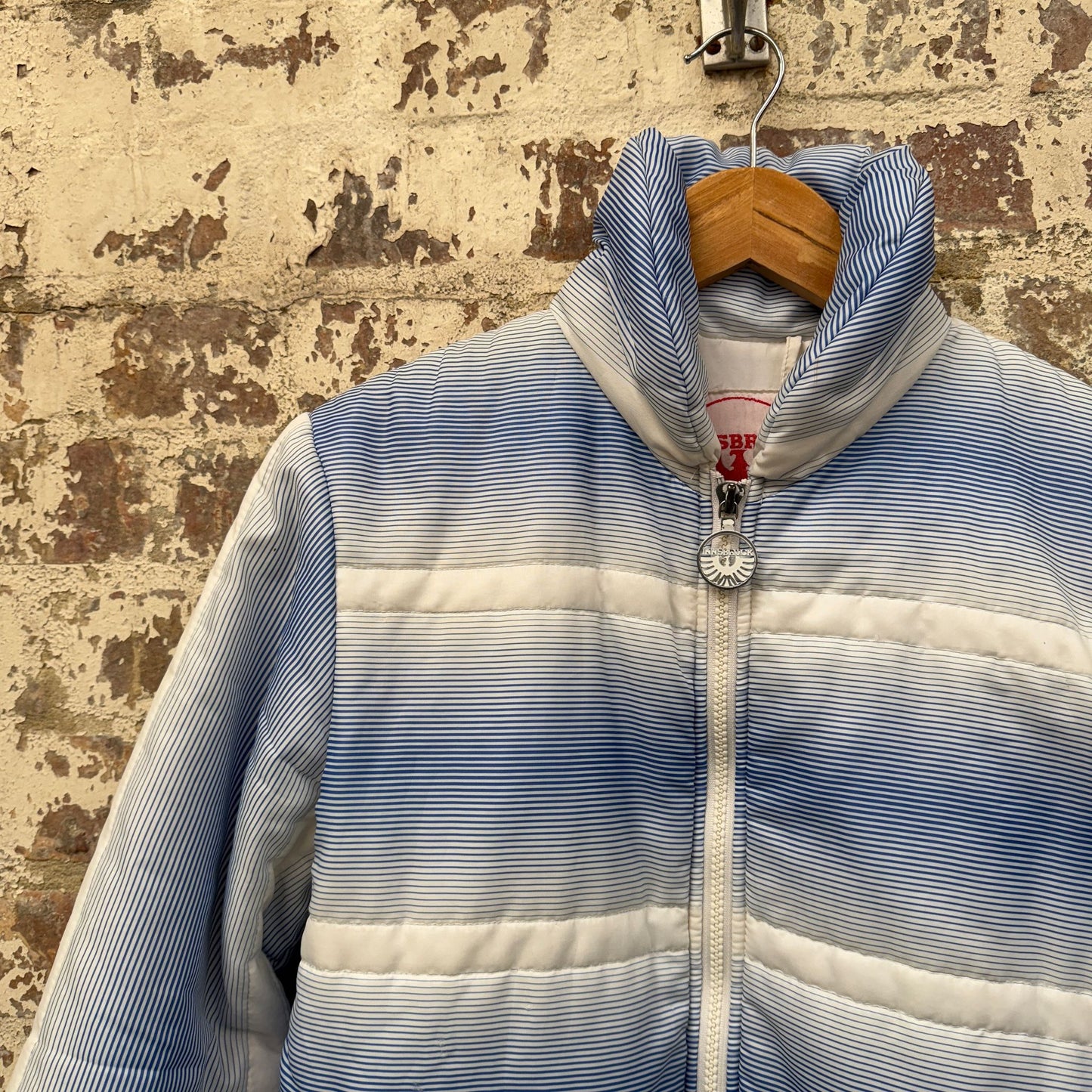 1980s Blue Padded Patterned Ski Jacket