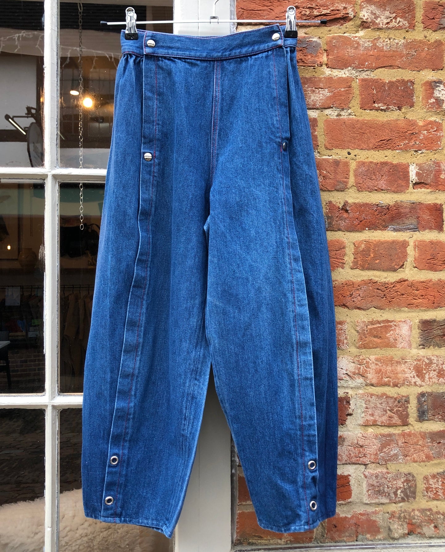 1970s Blue Denim Unusual Pop Trousers