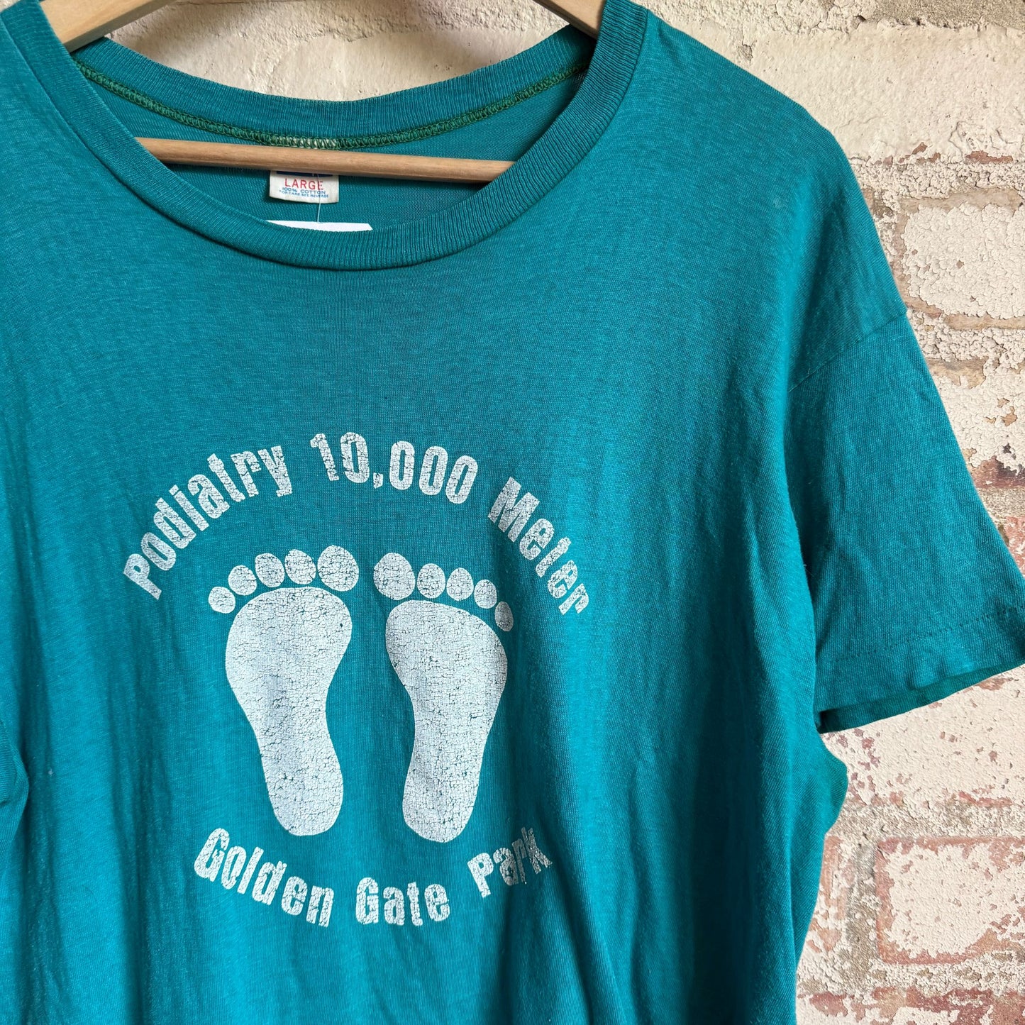 1980s Turquoise Champion Graphic T-shirt