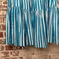 1980s Blue Striped Laura Ashley Cotton Skirt