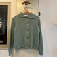 1960s Turquoise British Wool Knitted Cardigan JUmper