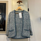 1970s Blue Womens Knitted Cardigan Jumper