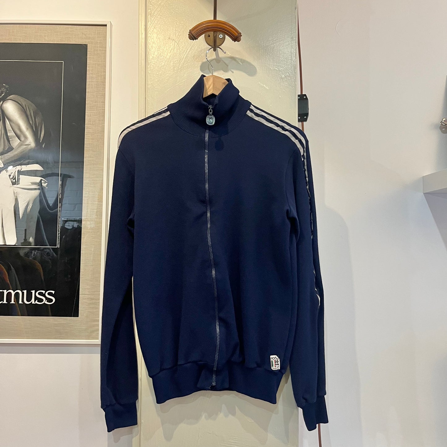 1980s Navy Zip up Track Top