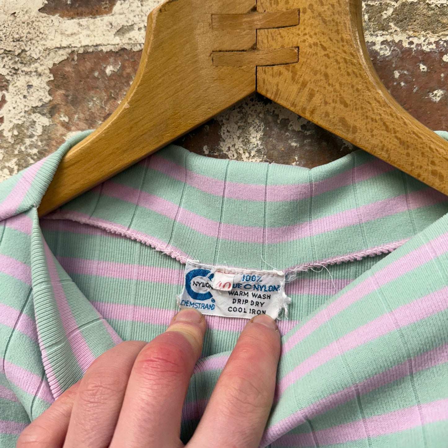 1970s Purple and Blue Boat Neck Top