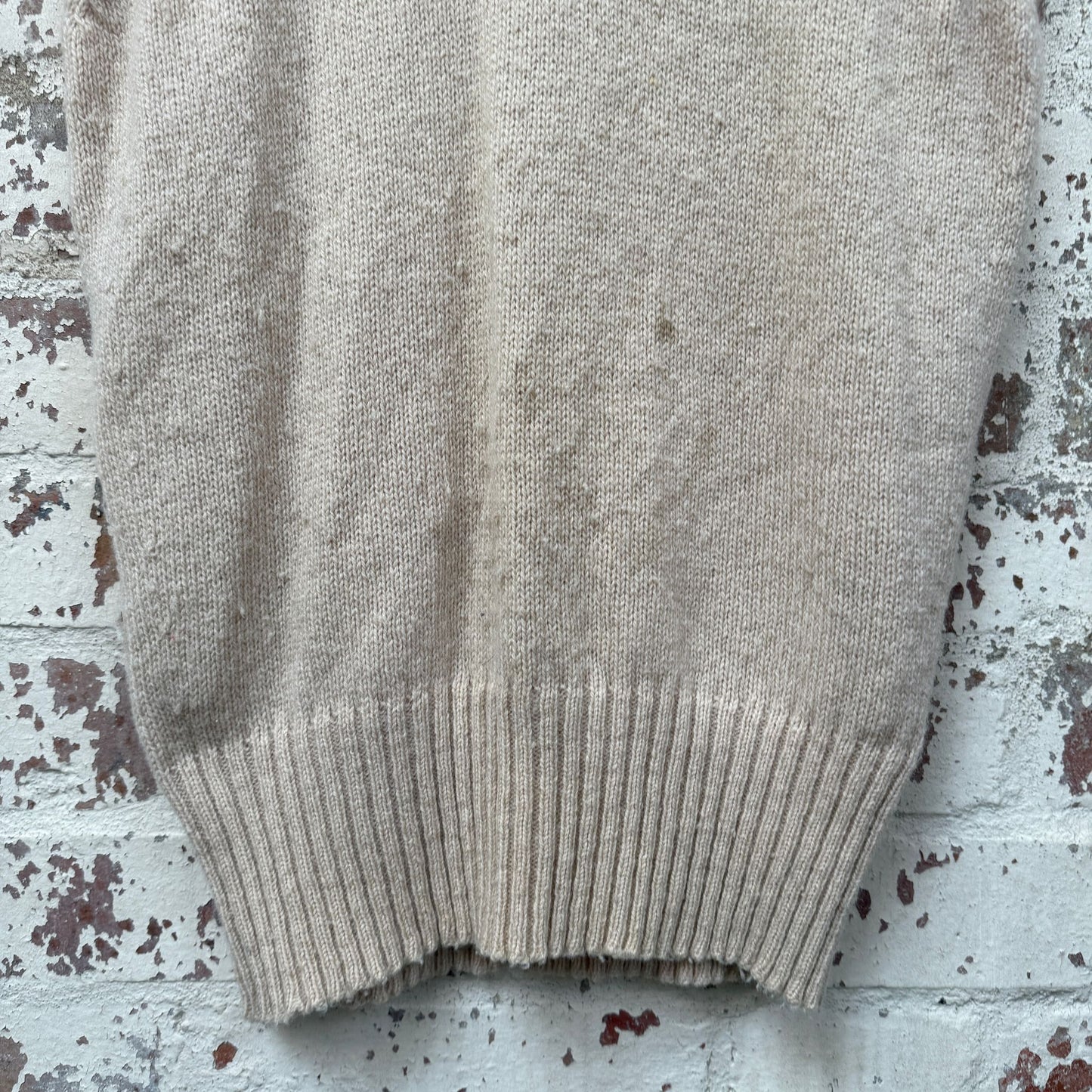 1970s Biege St Michael Knitted Tank Top Sweater Vest