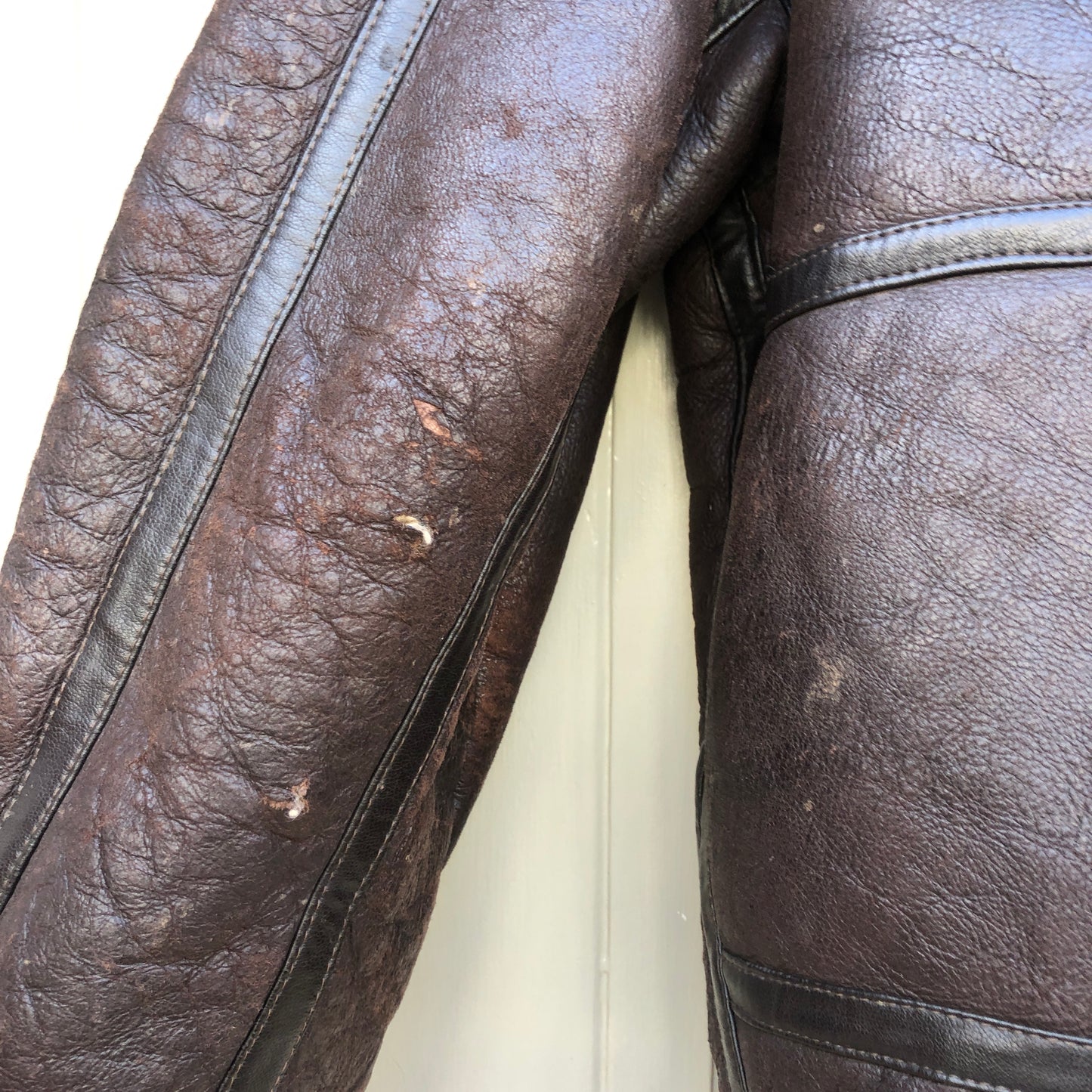 1980s Brown leather Shearling Flight Aviator Jacket