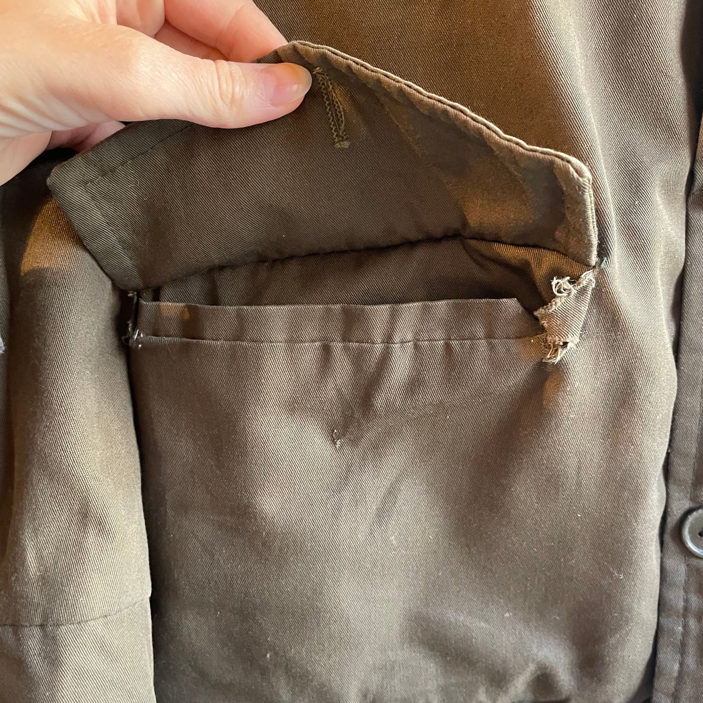 1970s Khaki Green Military Field Jacket