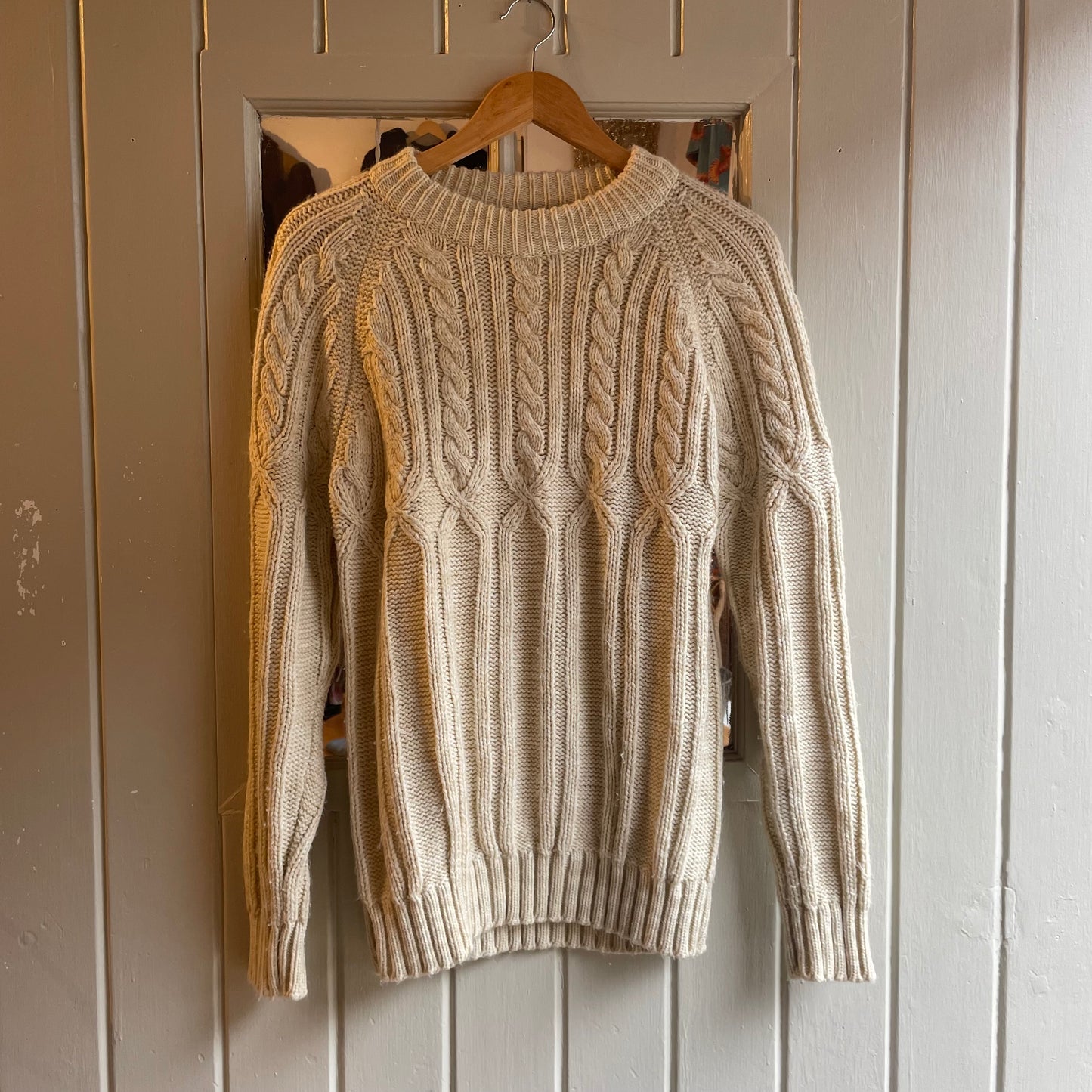 1960s Cream Patterned Knitted Jumper
