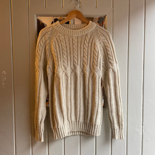 1960s Cream Patterned Knitted Jumper