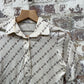 1970s Beige Patterned Polo Shirt Top