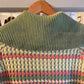 1960s Green Striped Knitted Cardigan Jumper