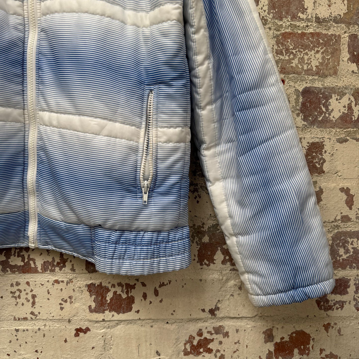 1980s Blue Padded Patterned Ski Jacket