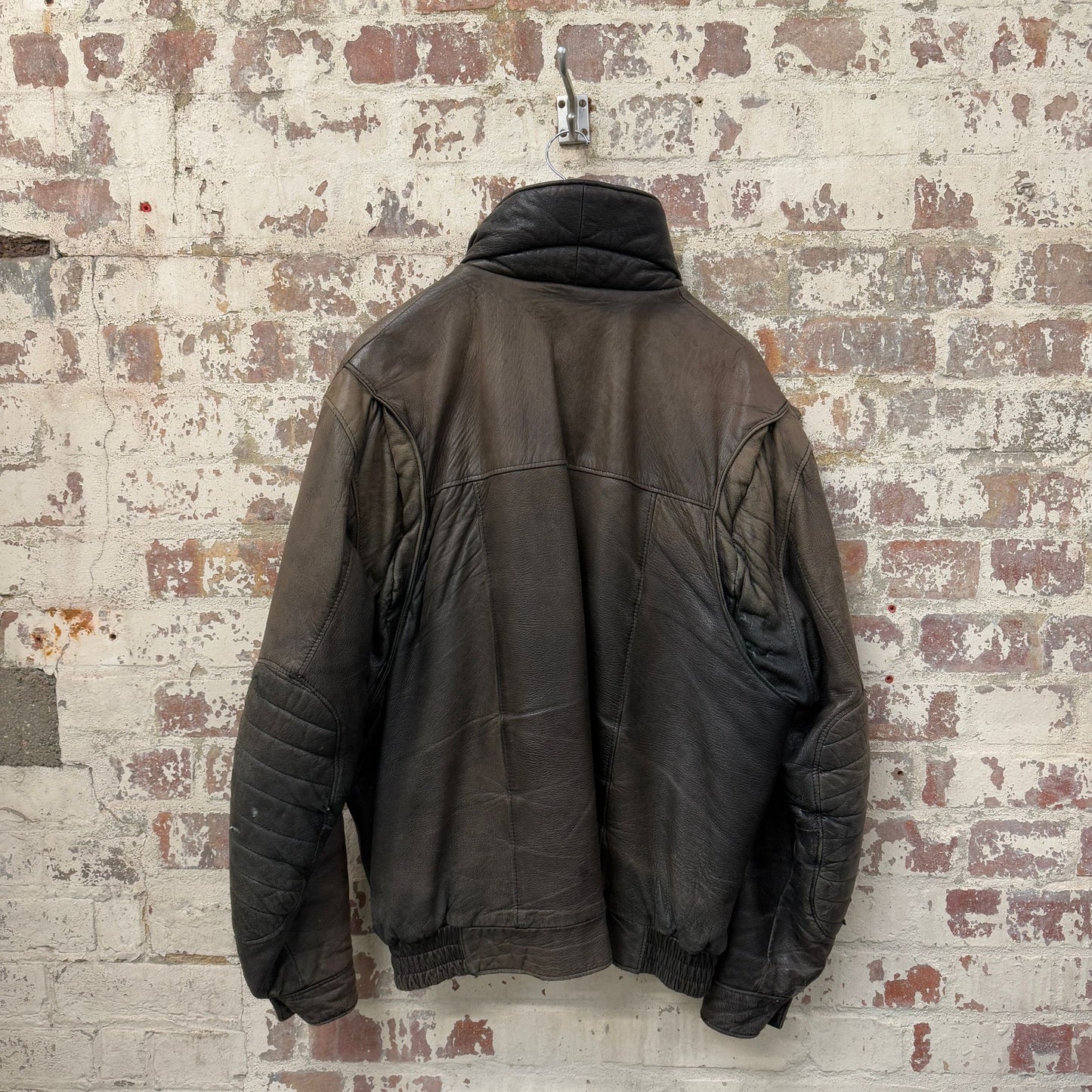 1980s Black Faded Leather St Michael Jacket