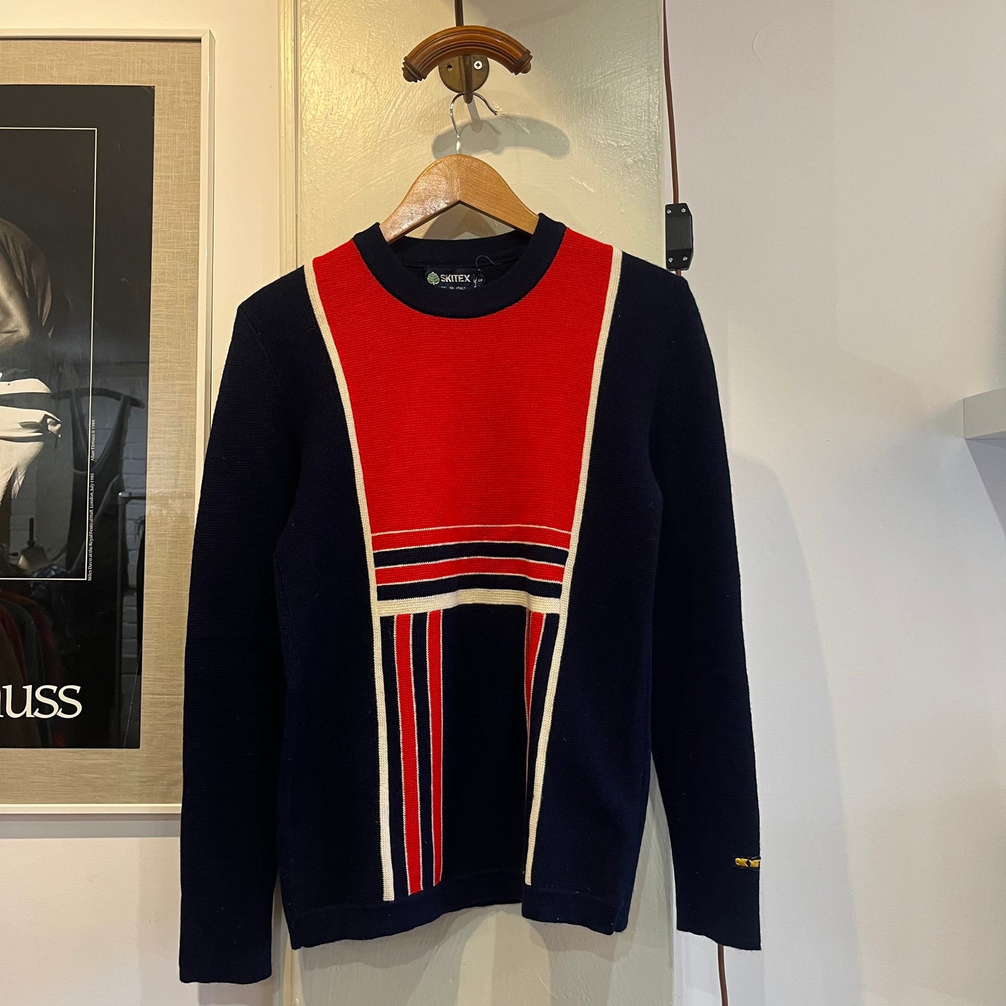 1970s Navy Italian Knitted Ski Jumper