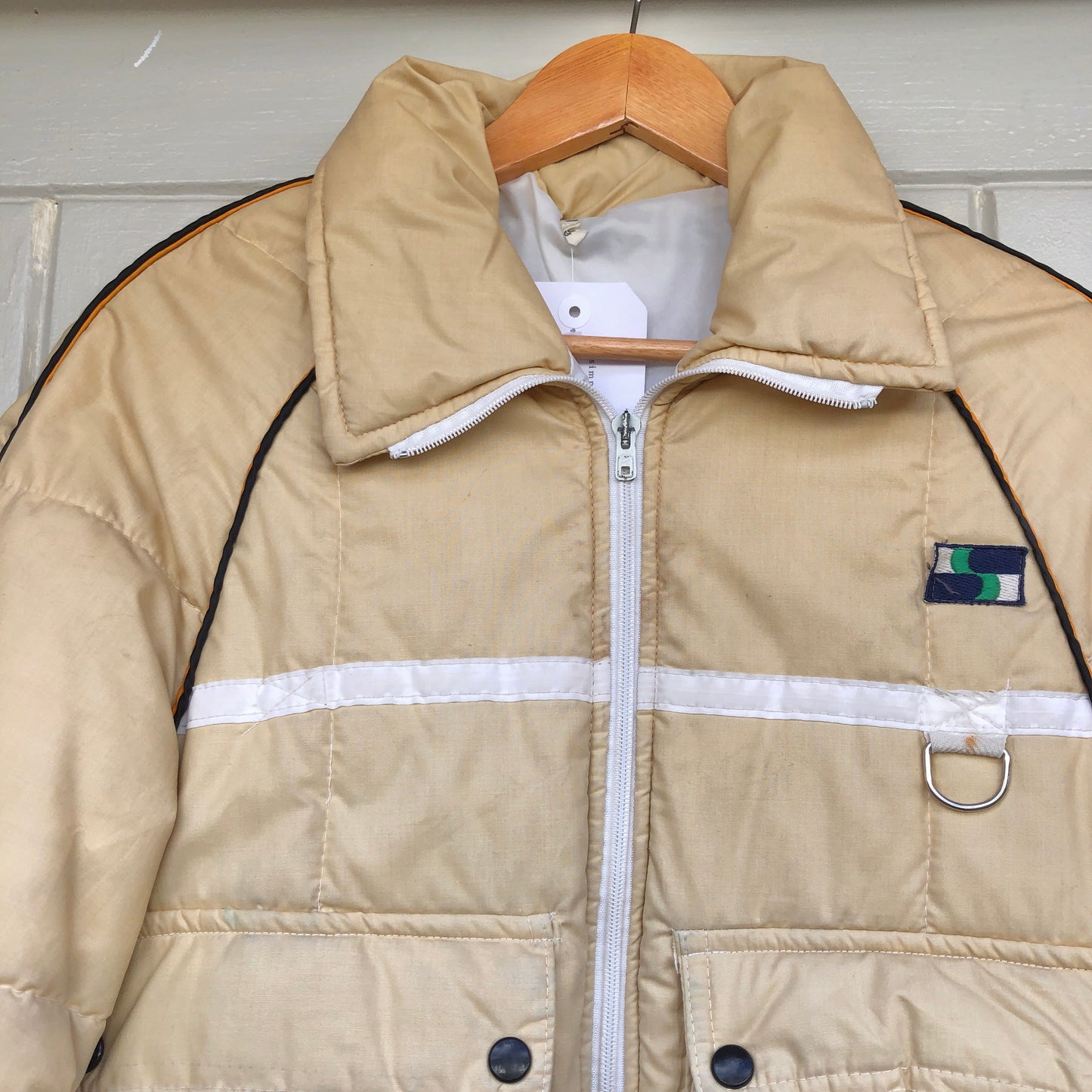 1970s Beige Puffer Cotton Padded Jacket