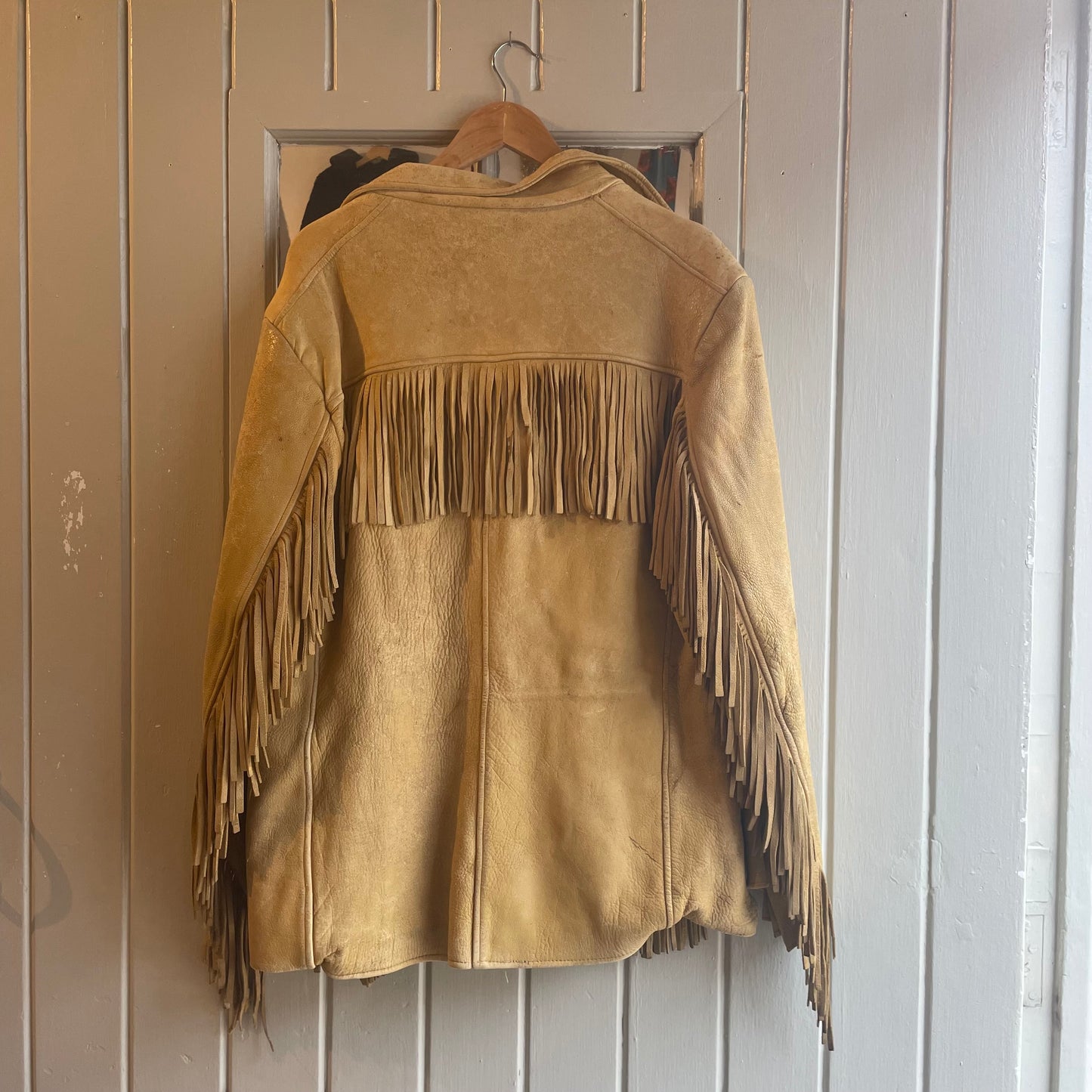 1950s Beige Wester Tassel Leather Jacket