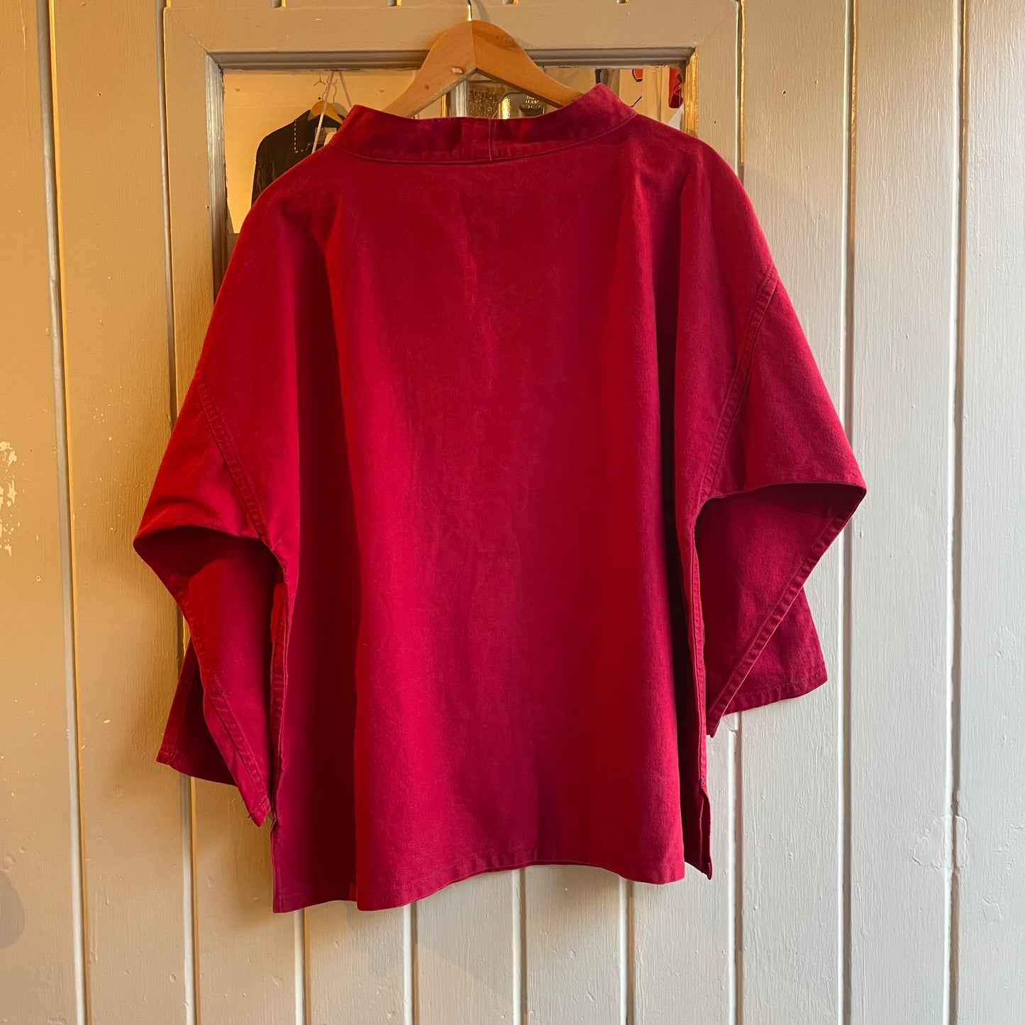 1950s Red British Holdfast Work Pullover Smock Jacket