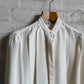1970s Cream Chiffon French Blouse