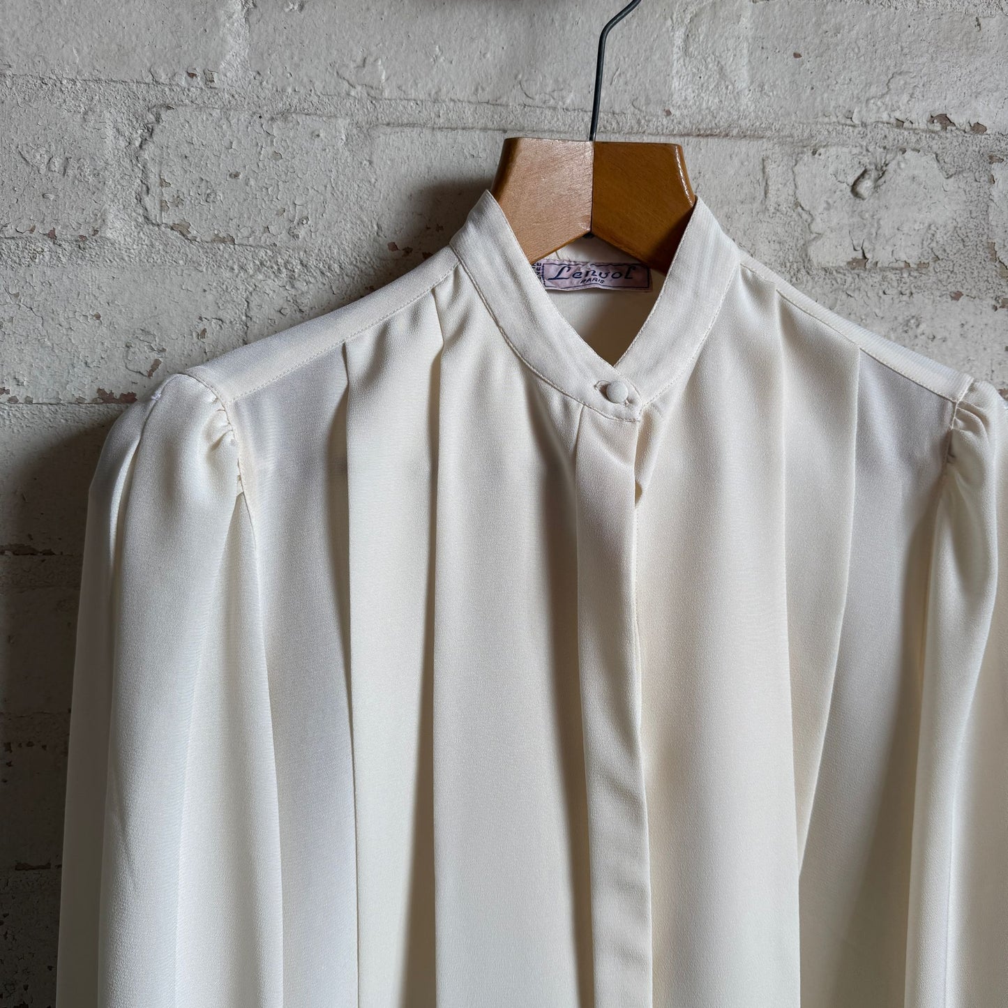 1970s Cream Chiffon French Blouse