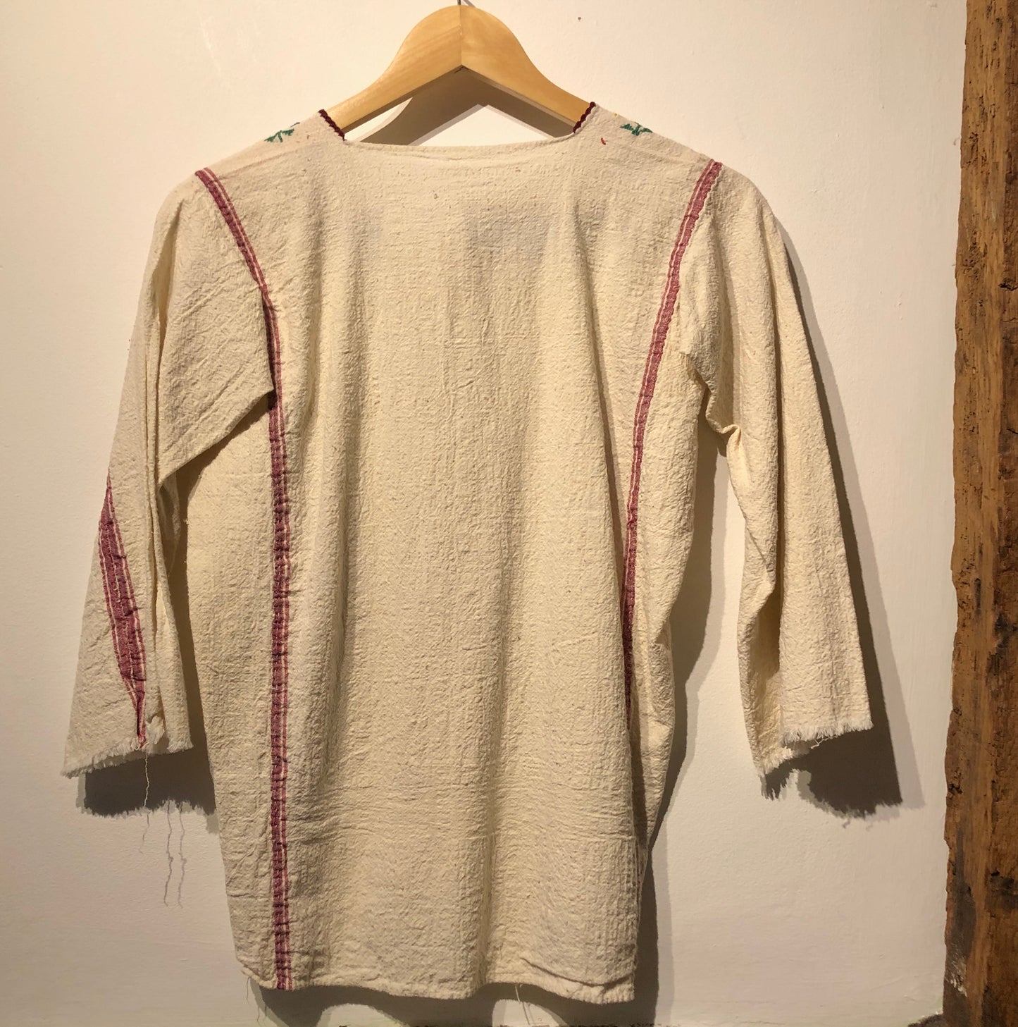 1970s Handmade Embroidered Floral Blouse