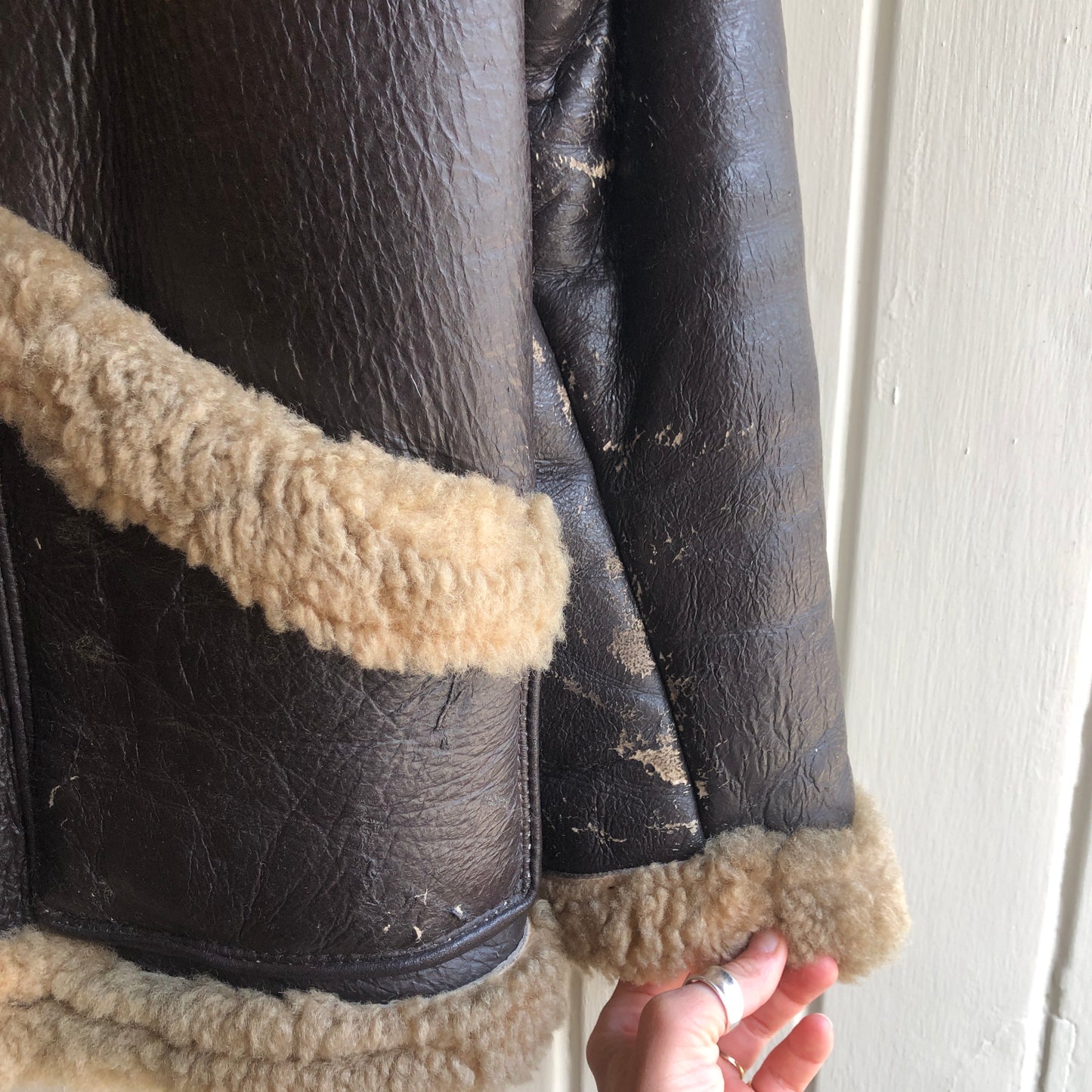 1960s Brown Leather Flight Aviator Jacket