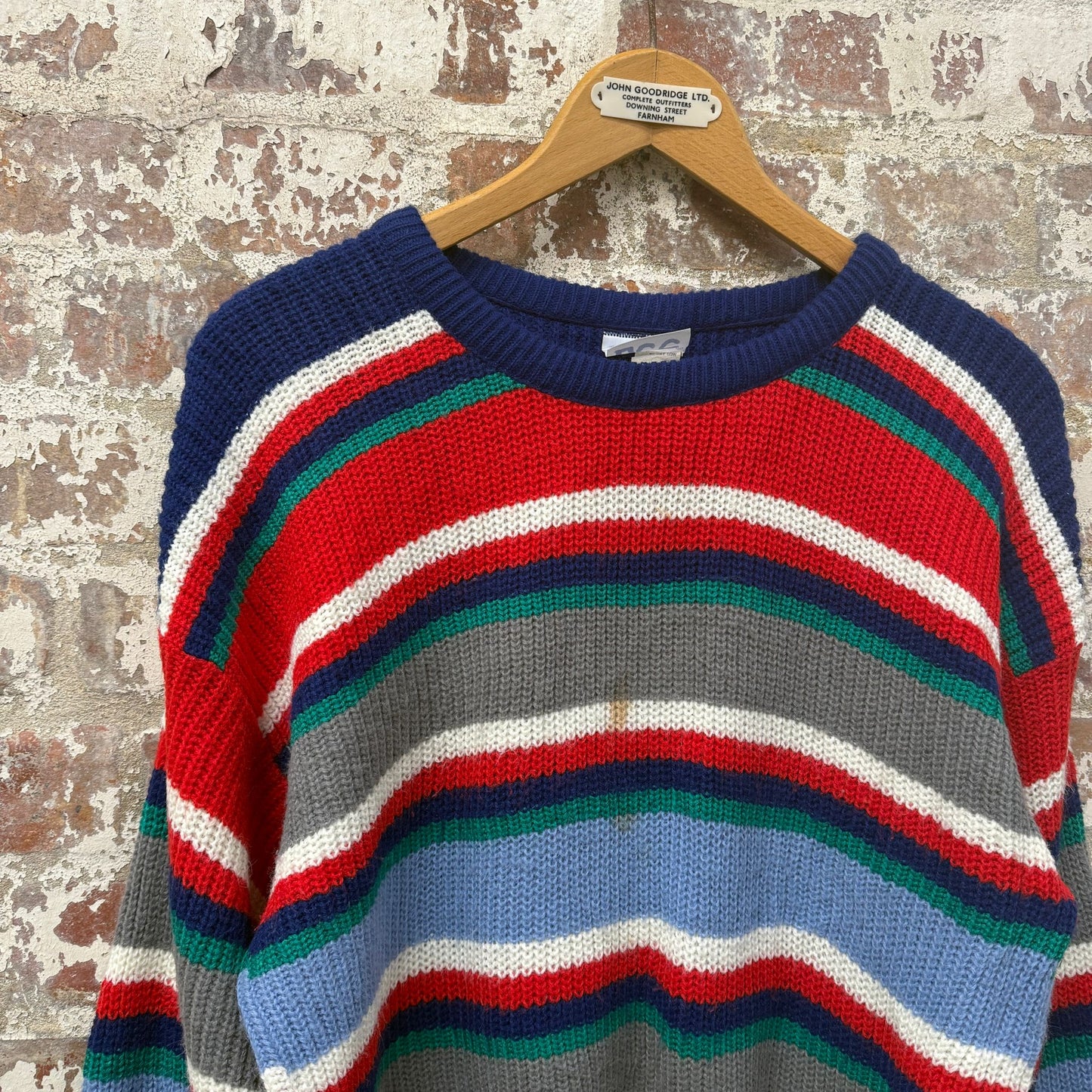 1980s Lee Stripe Knitted Wool Jumper
