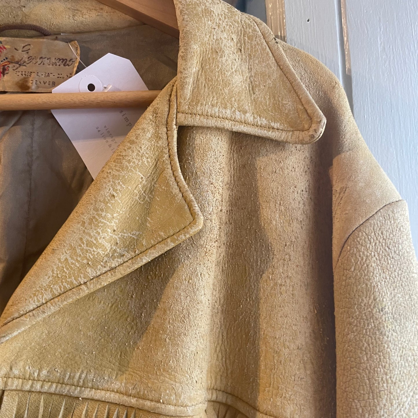 1950s Beige Wester Tassel Leather Jacket