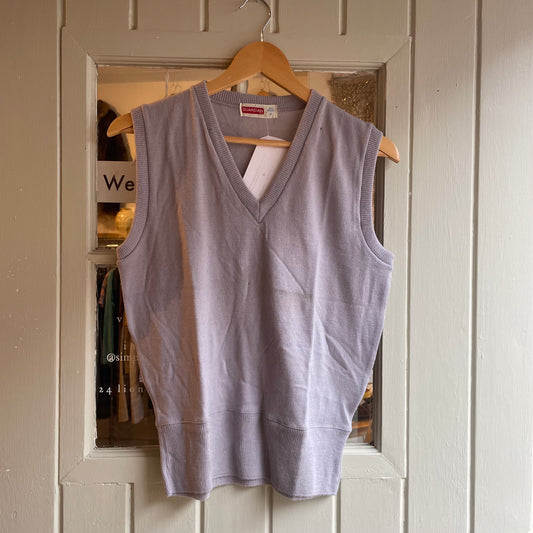 1940s Grey Wool Knitted Tank Top Jumper