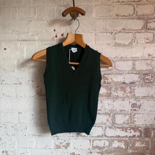1970s Green Knitted Tank Top Vest