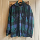 1940s Turquoise Wool Checkered Zip Jacket