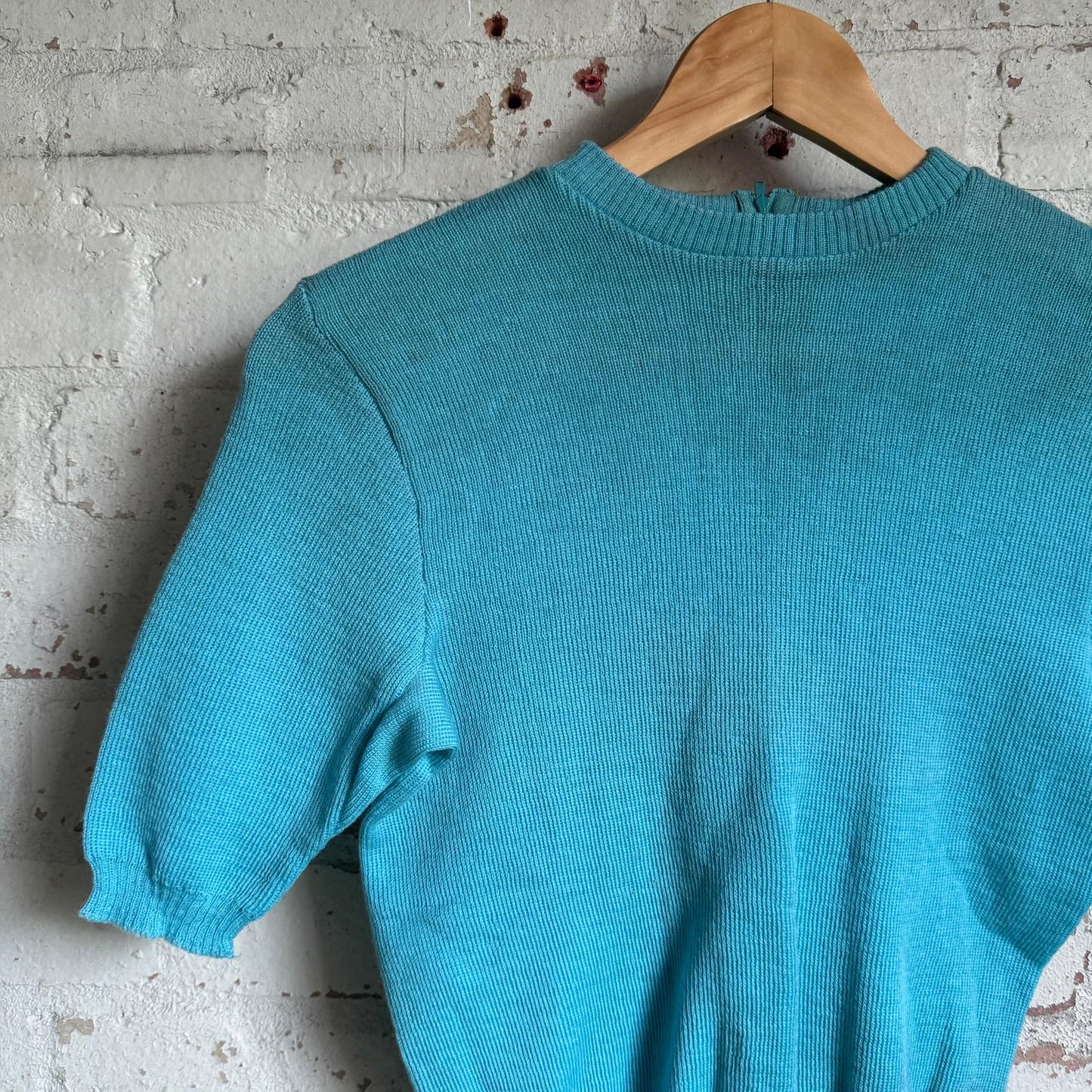 1950s Blue Wool Zip Jumper