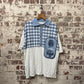 1980s White Checkered Short Sleeve Shirt