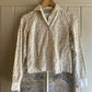 1970s White Printed Ivory Blouse Shirt