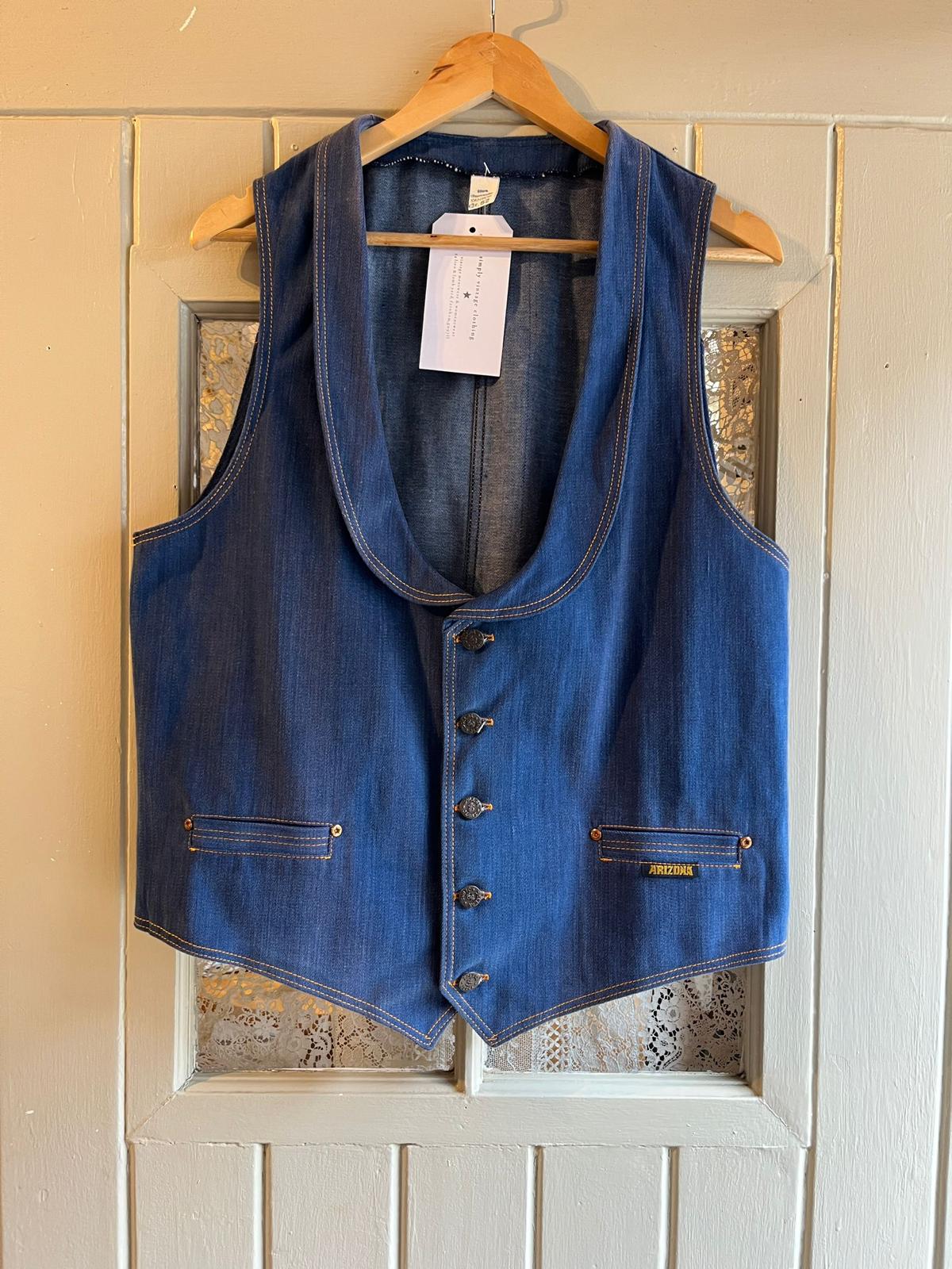 1970s Blue Arizona Denim Waistcoat