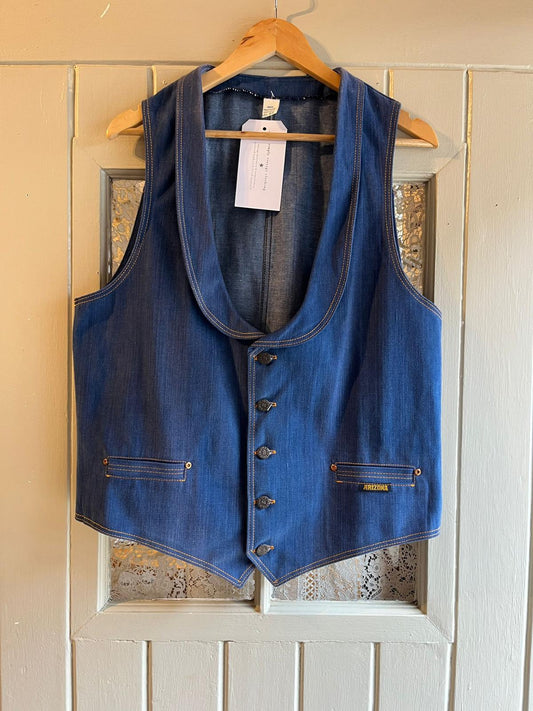1970s Blue Arizona Denim Waistcoat