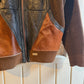 1970s Suede Knitted Italian Zip Up Bomber Jacket