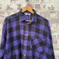 1980s Purple Checkered Western Shirt
