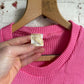 1970s Pink Knitted T-Shirt Top