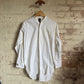 1940s White British Collarless Formal Shirt