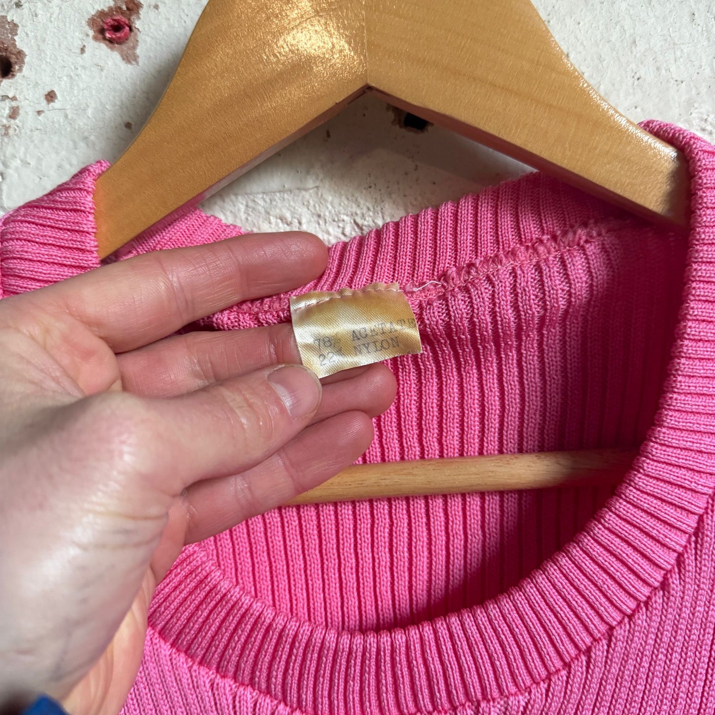 1970s Pink Knitted T-Shirt Top