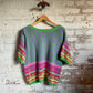 1990s Patterned Knitted Short Sleeves Jumper