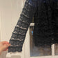1930s Black Lace Blouse Button Shirt