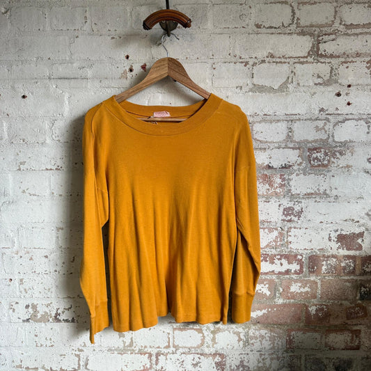 1950s 1960s Lilywhites Mustard British Long Sleeve Football Top